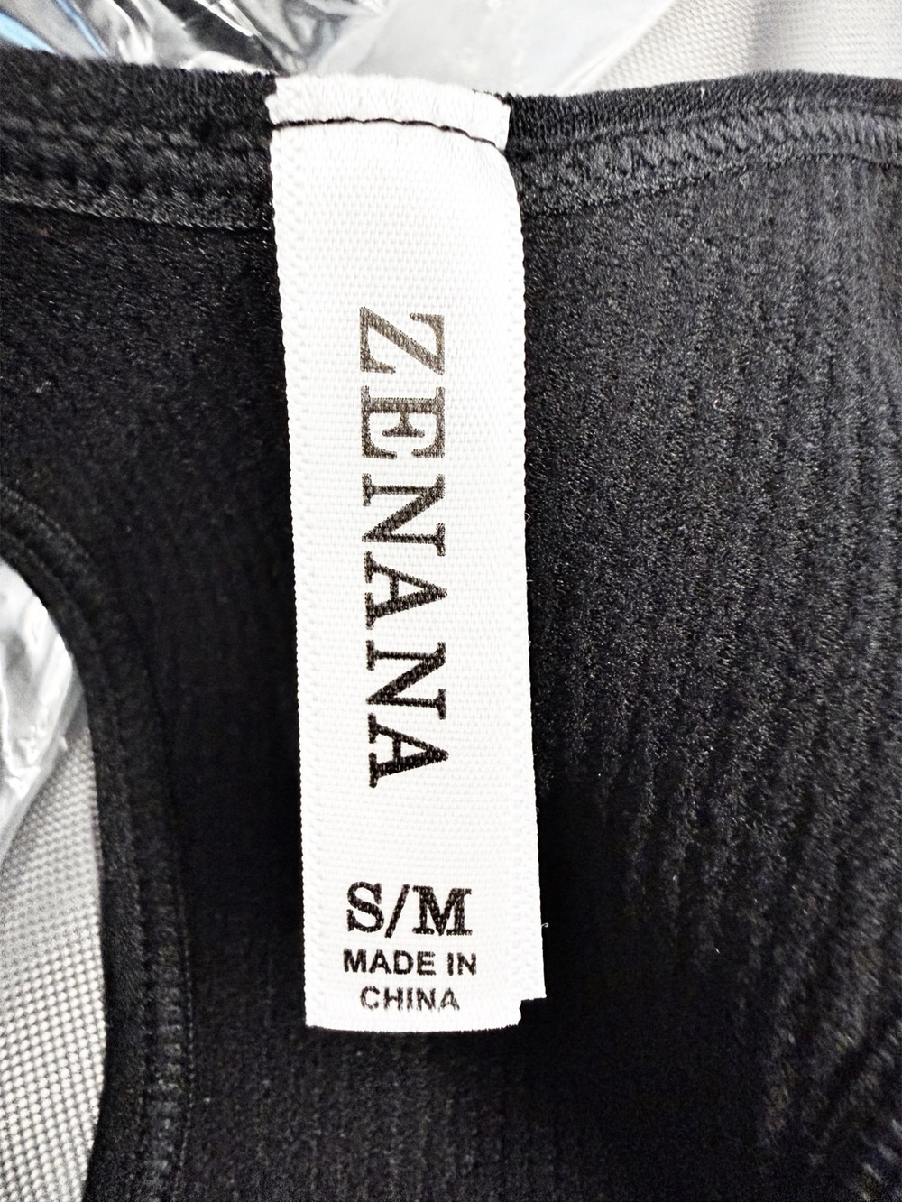 NWOT Zenana Ribbed Padded Brami in Black, Size S/M - Picture 5 of 6